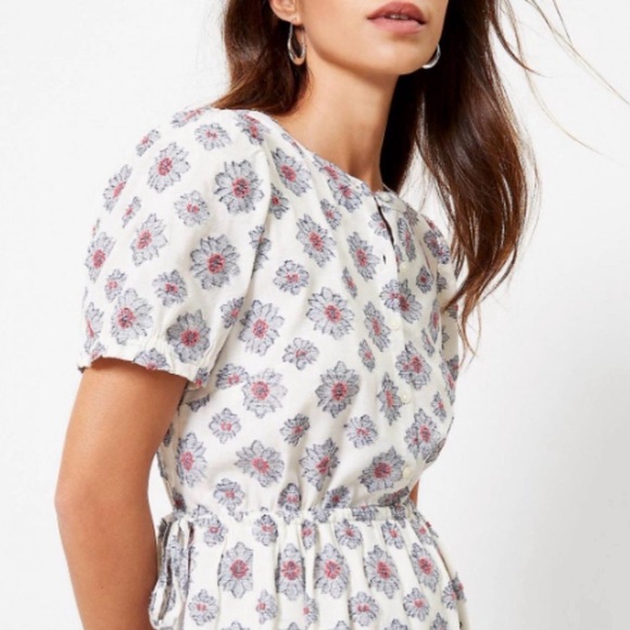 Loft Side Tie Medallion Block Midi Dress Size 6 New - Picture 3 of 8